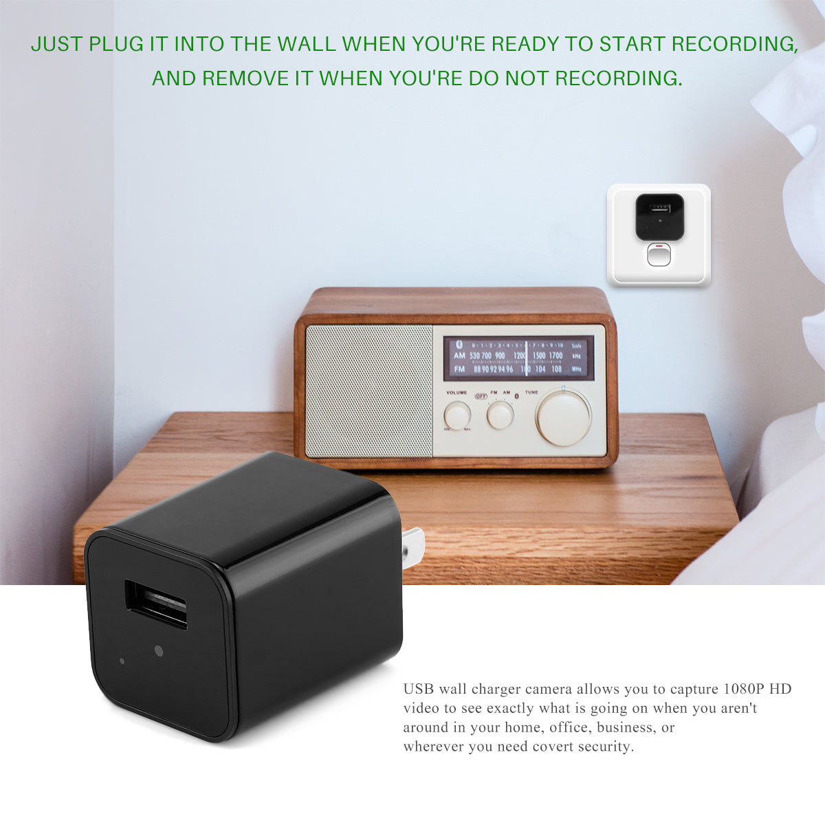 Hidden Camera - USB Wall Charger
