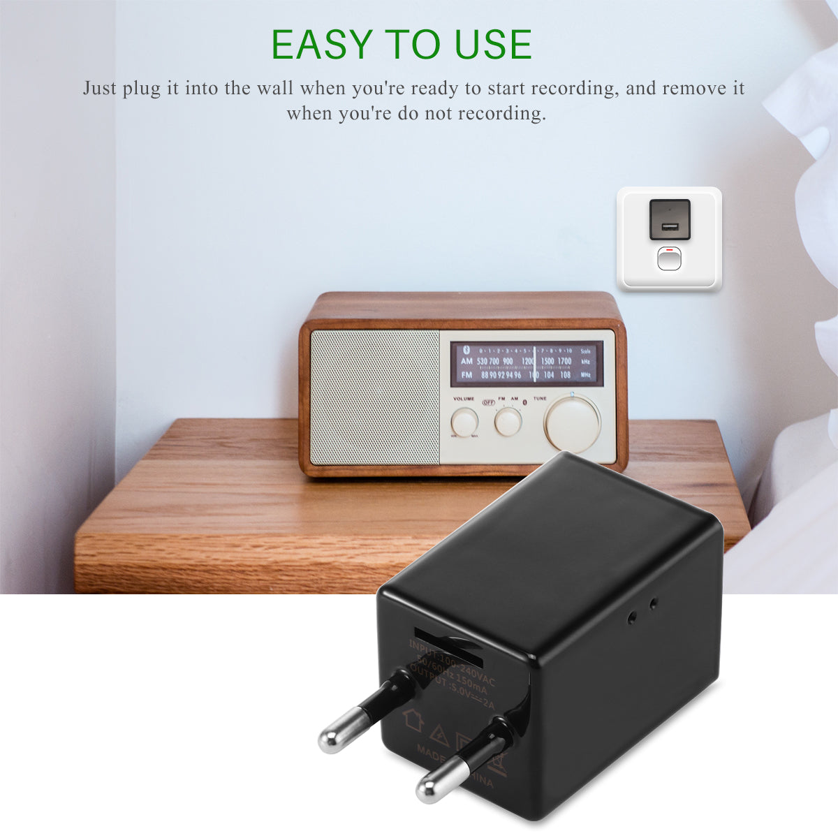 Hidden Camera - USB Wall Charger
