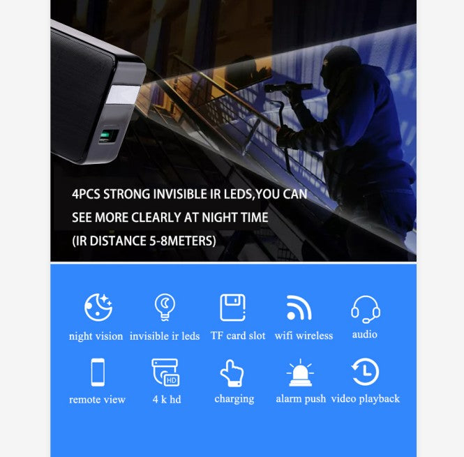 Hidden Camera with Night Vision - USB Wall Charger